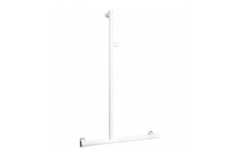 ARSIS Tor Lshaped shower bar, White Epoxycoated Aluminium, mat